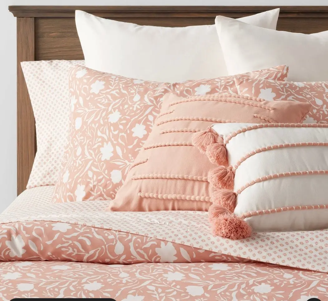 12Pc King Floral Boho Comforter & Sheets Set Terracotta
Pink 1