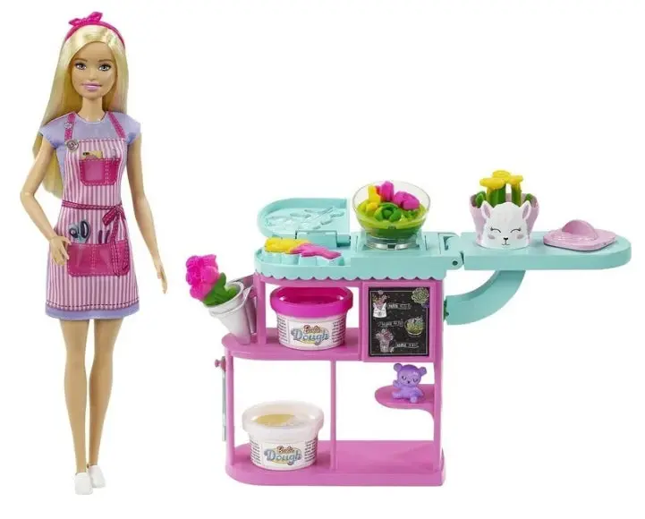 Barbie Florist Doll & Playset With Flower-Making Station, Molds, Dough & Accessories, Blonde Doll 2