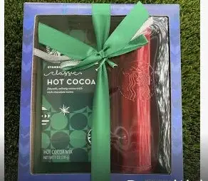 Starbucks Holiday Red Stainless Steel Tumbler With Classic Hot Cocoa 1