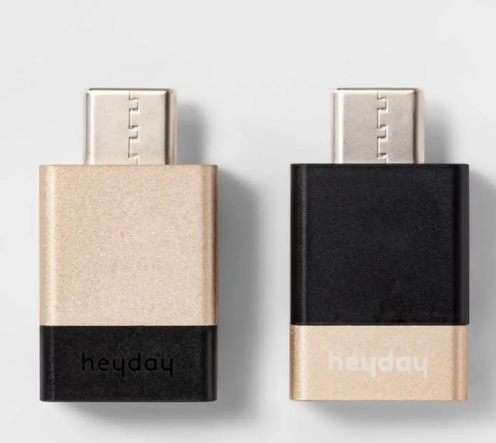 Usb-A To Usb-C 2 Pk Adapter -
Black/Gold 1