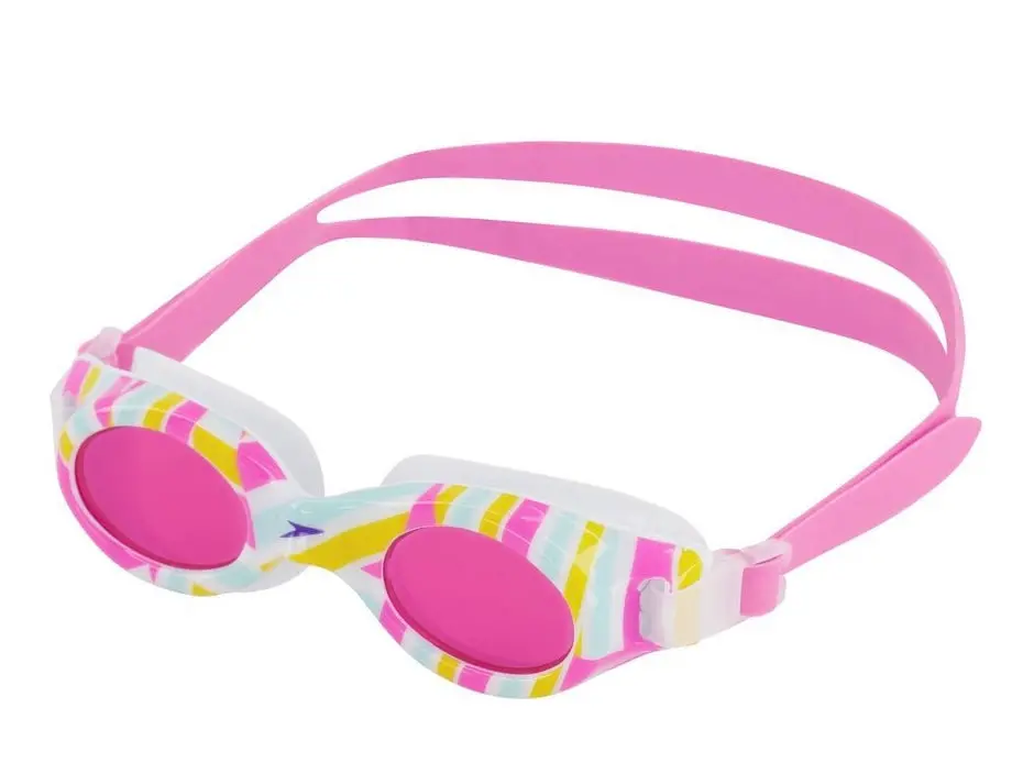 Speedo Junior Glide Print Swim Goggles - White/Punch 1