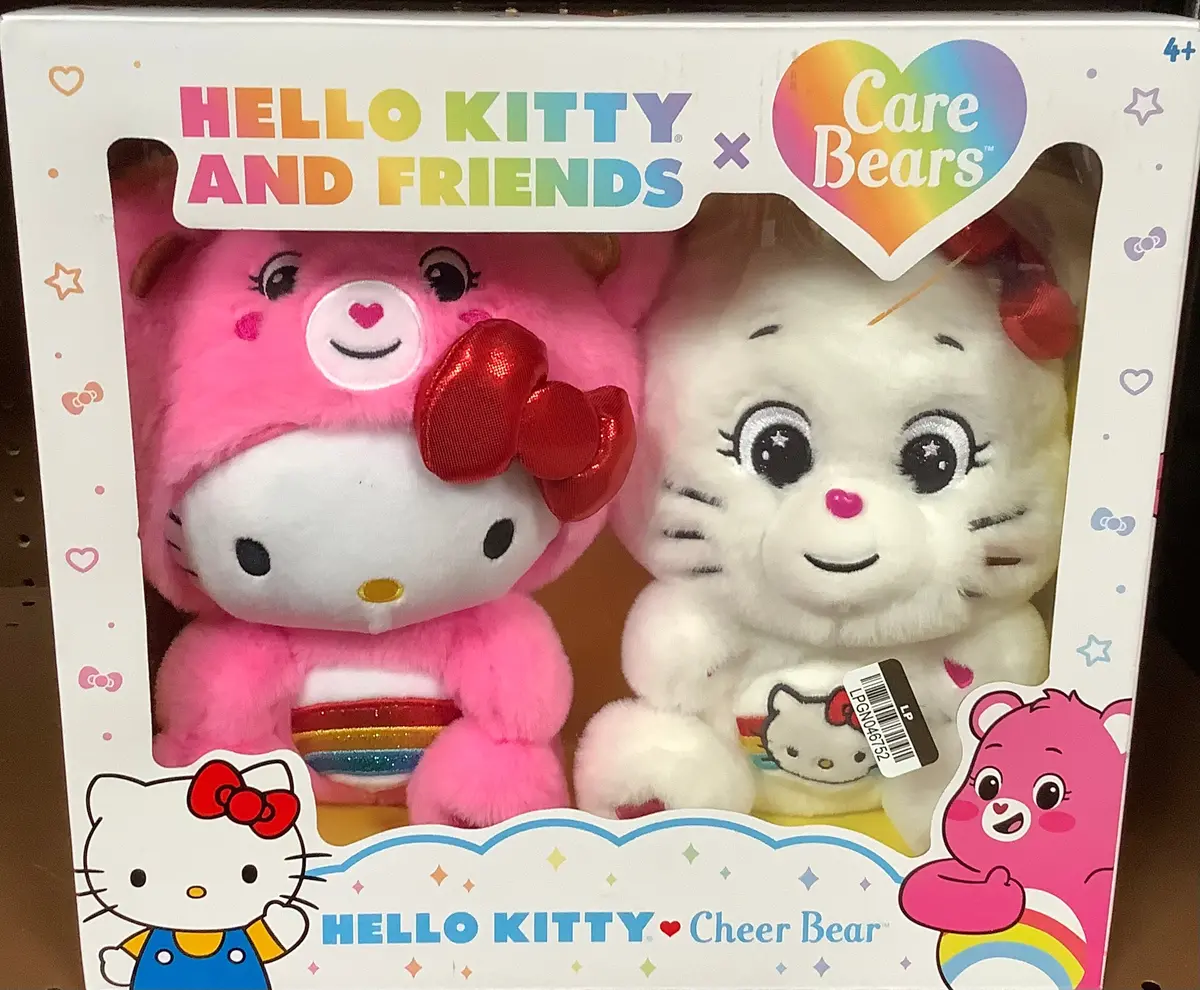 Care Bears Hello Kitty And Cheer Bear Plush 2Pk 1