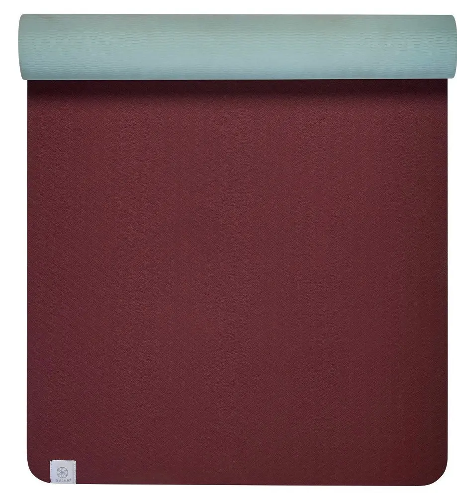 Gaiam Performance Yoga Mat - Maroon/Teal Blue (6Mm) 1