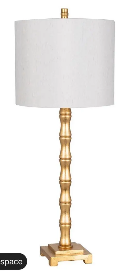 Large Bamboo Table Lamp (Includes Led Light Bulb) Brass 1