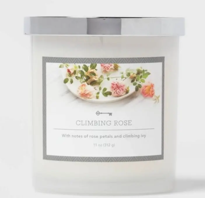 Milky Glass Climbing Rose Lidded Jar
Candle 11Oz 1