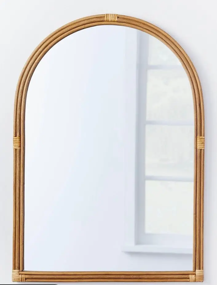 24" X 34" Rattan Arched Wall Mirror 1