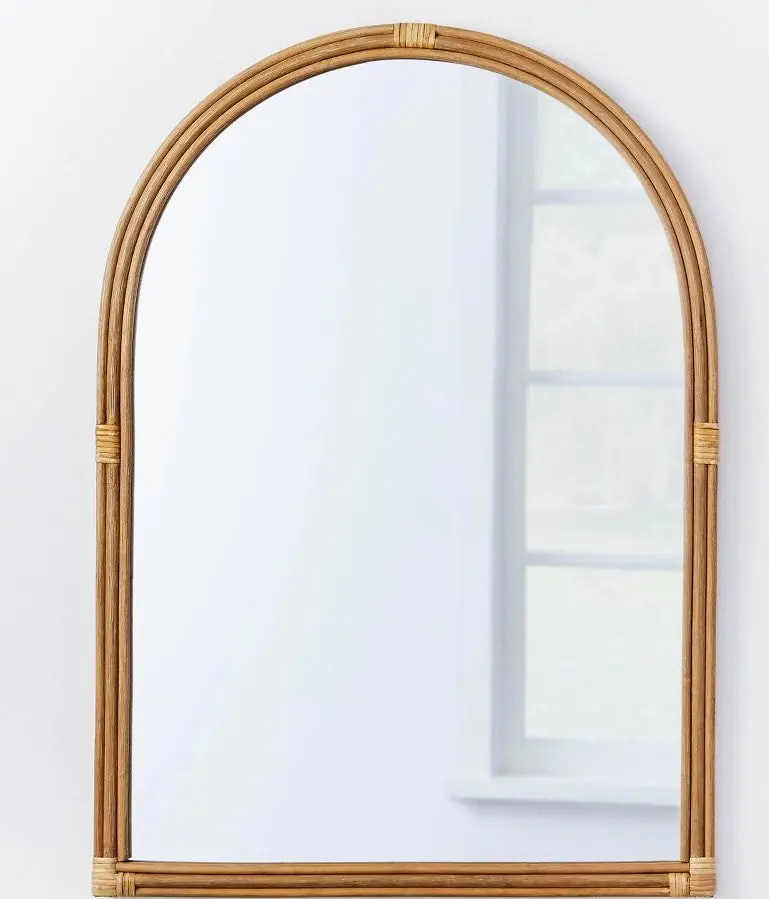 24" X 34" Rattan Arched Wall Mirror 1