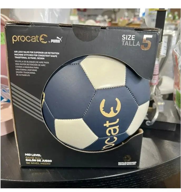 Puma Procat Mid Level Game Soccer Ball.Size 5.Navy Blue/White Nib 1