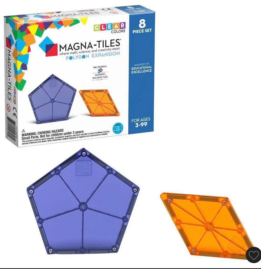 Magna-Tiles Polygons 8Pc Expansion Set 1