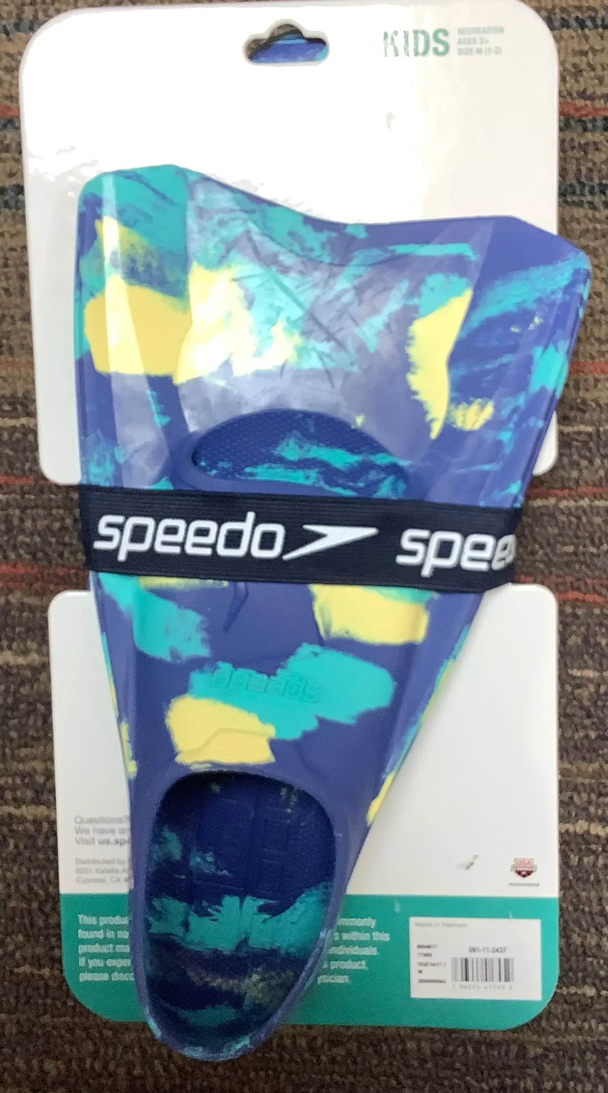 Speedo Kids' Swim Fin - Blue Marble M - Clearance 1