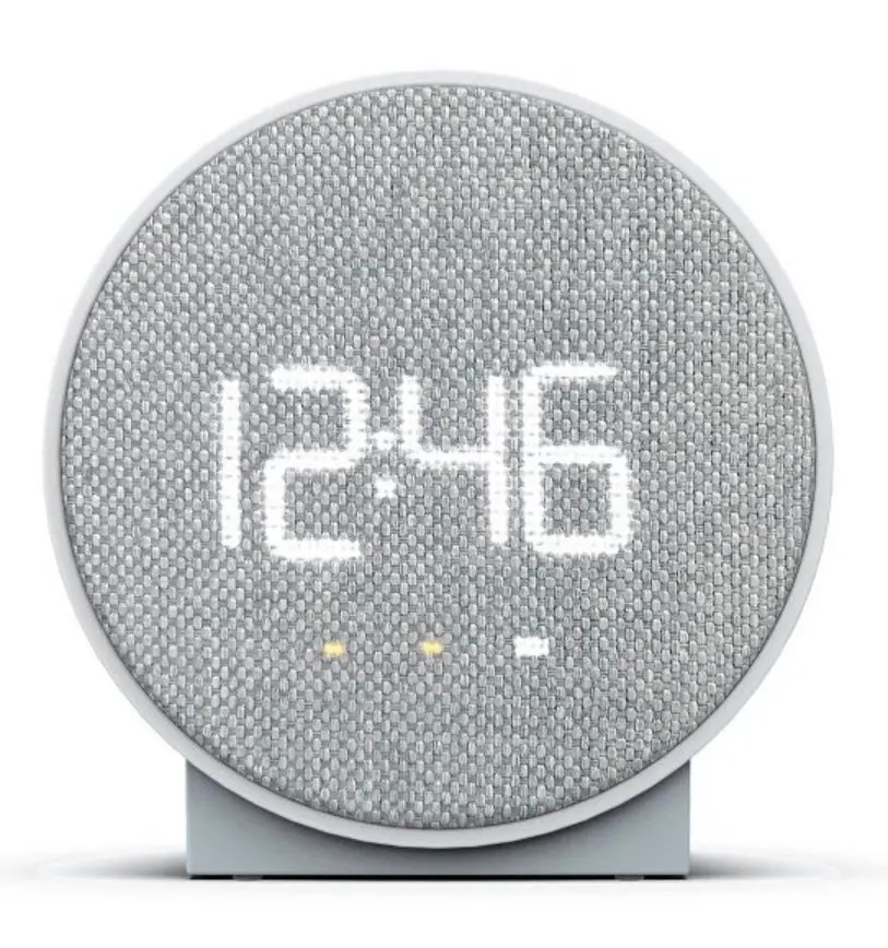 Round Time Table Clock Gray 1