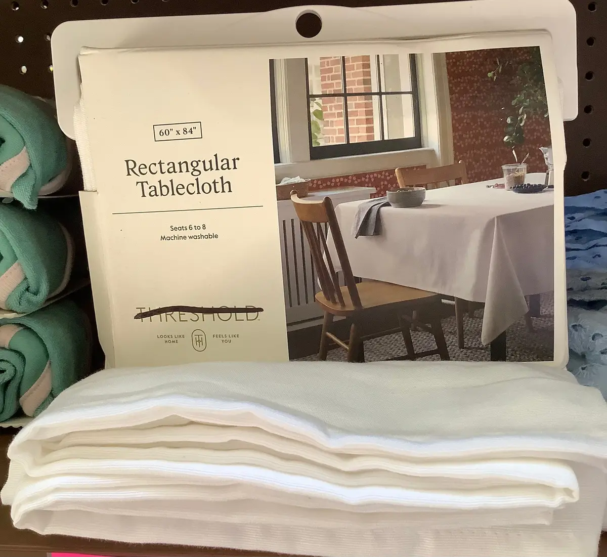 84" X 60" Solid Tablecloth White 1