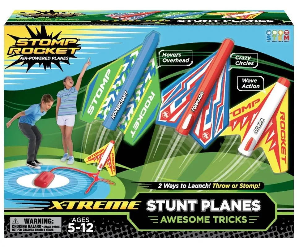 Stomp Rocket Aerodynamic X-Treme Stunt Planes With Launcher 1