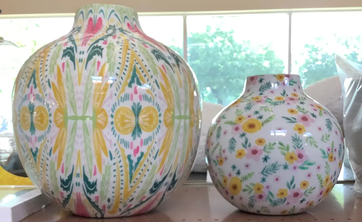 13"H Sullivans Abstract Floral Vase Set Of 2, Multicolored 1