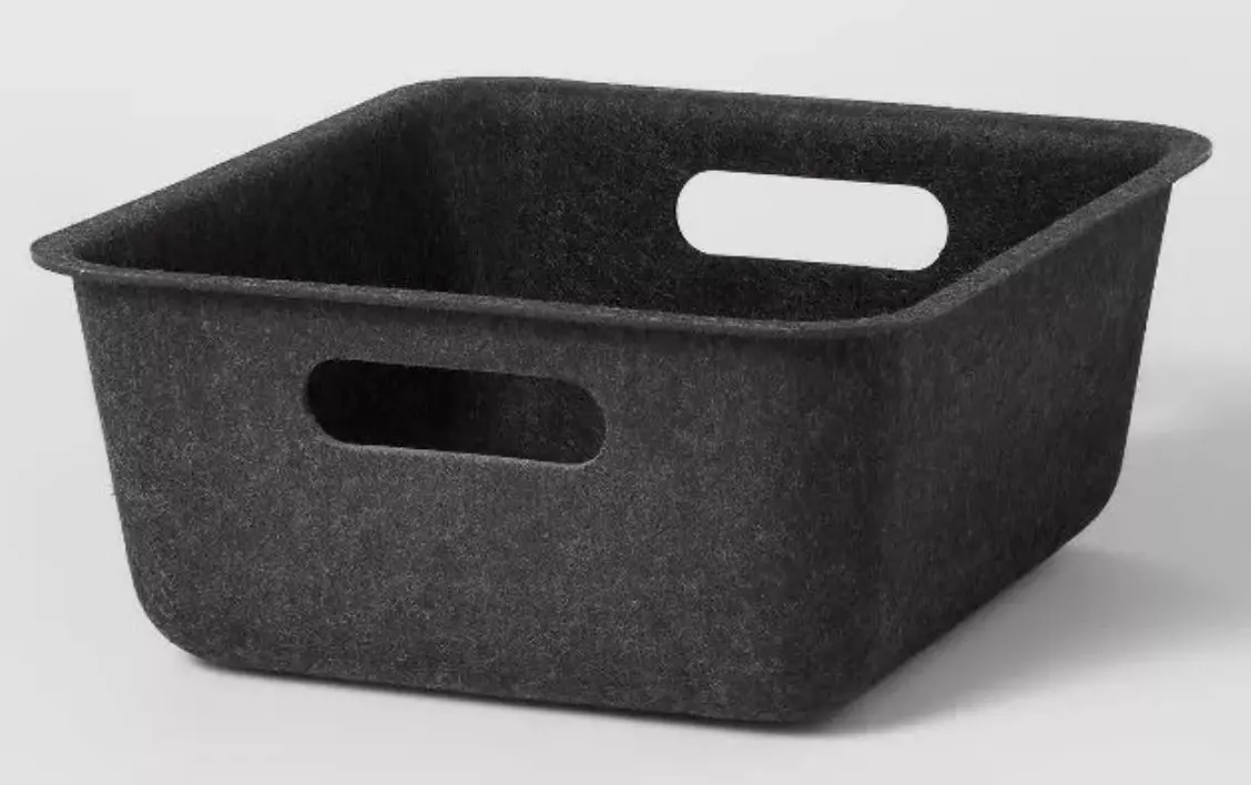 Sliding Storage Bin Felt Dark Gray 1