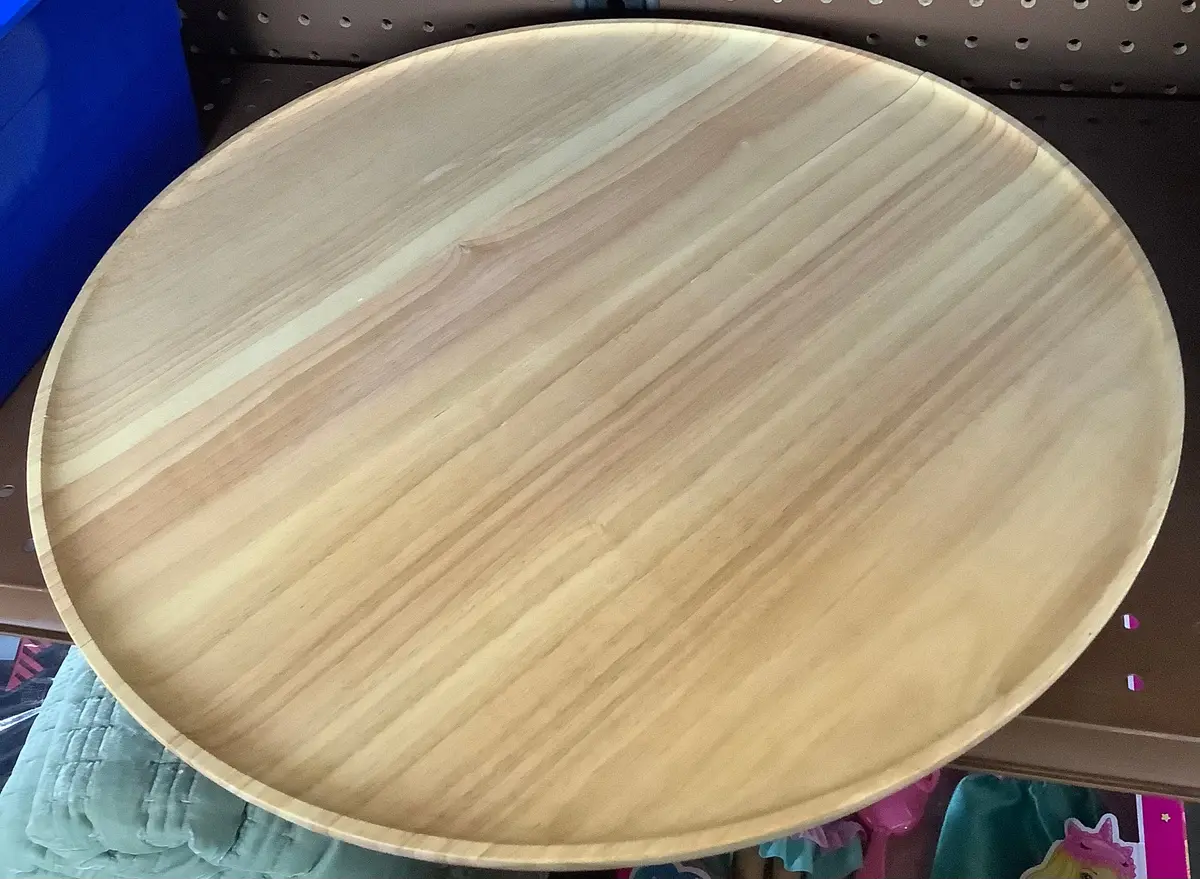 18" Wooden Pedestal Lazy Susan Natural 1