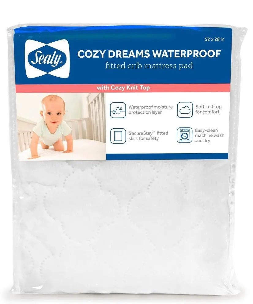 Sealy Cozy Dreams Waterproof Quilted Fitted Crib & Toddler
Mattress Pad 1