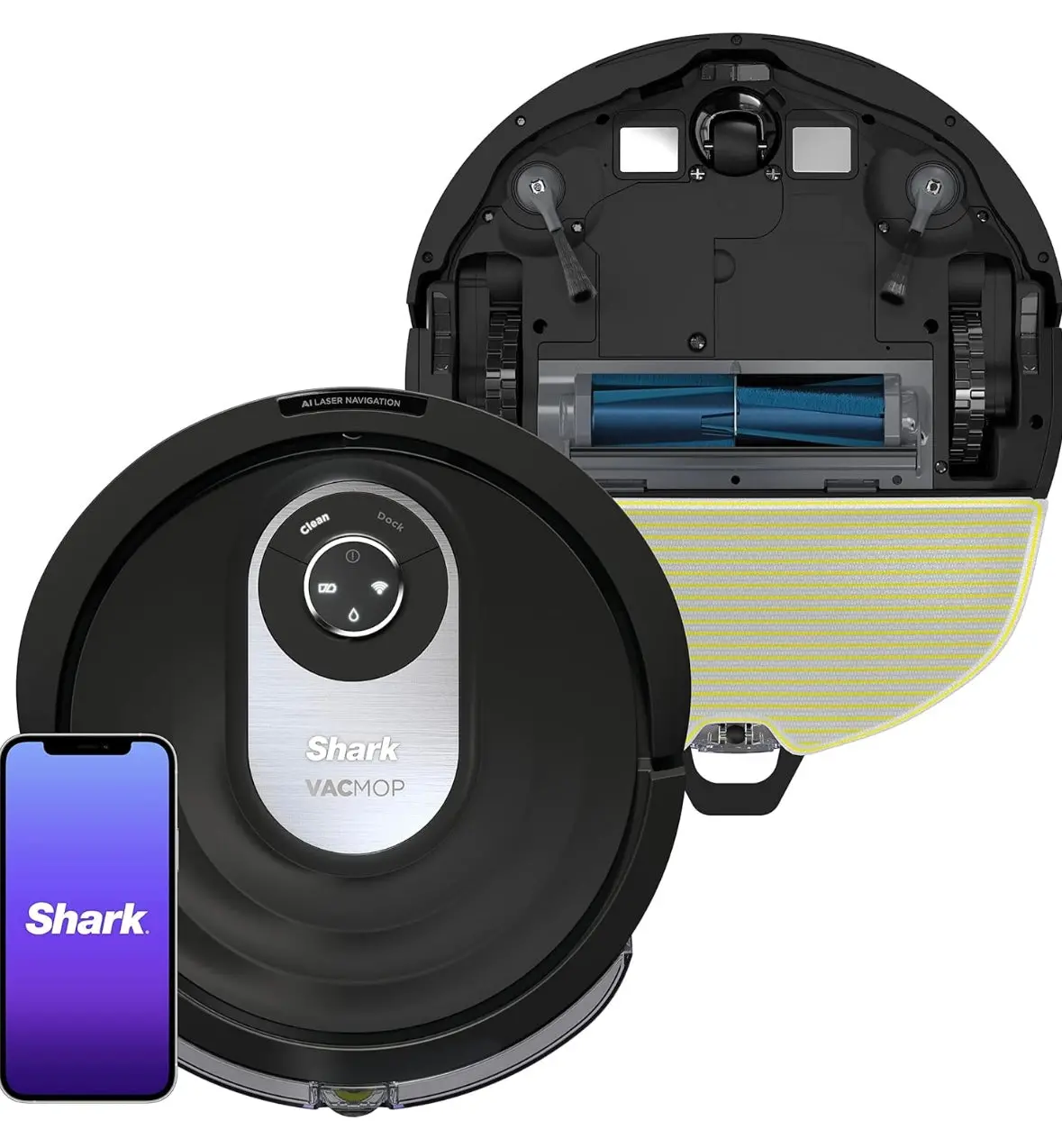 Shark Al Robot Vacuum & Mop With Self-Cleaning Brushroll For Floors, Carpet Black/Silver (Rv2001wd) With Lidar Navigation 1