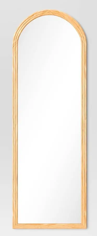 22" X 65" Fluted Arch Floor Mirror Light Natural 1