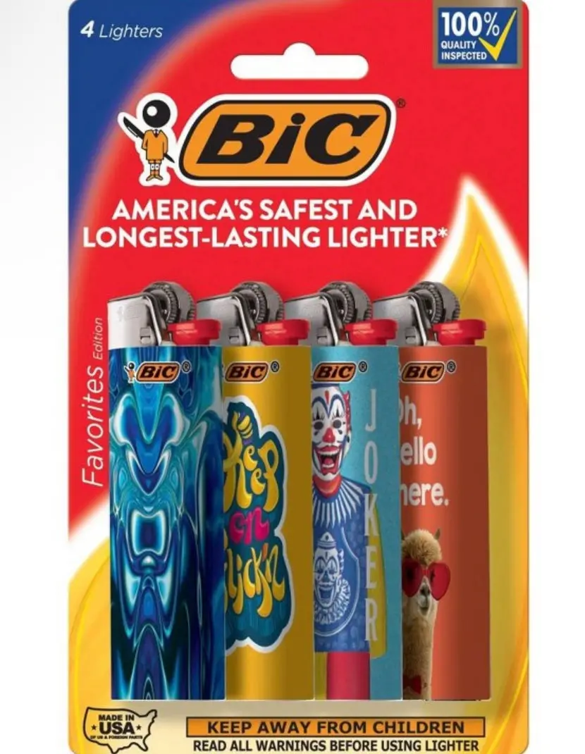 Bic 4Pk Lighters - Various Designs 1