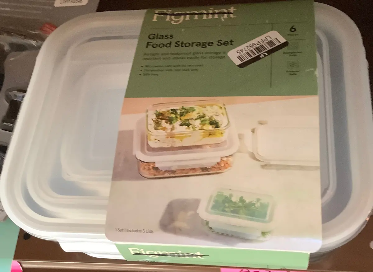 6Pc (Set Of 3) Glass Food Storage Container Set Clear 1