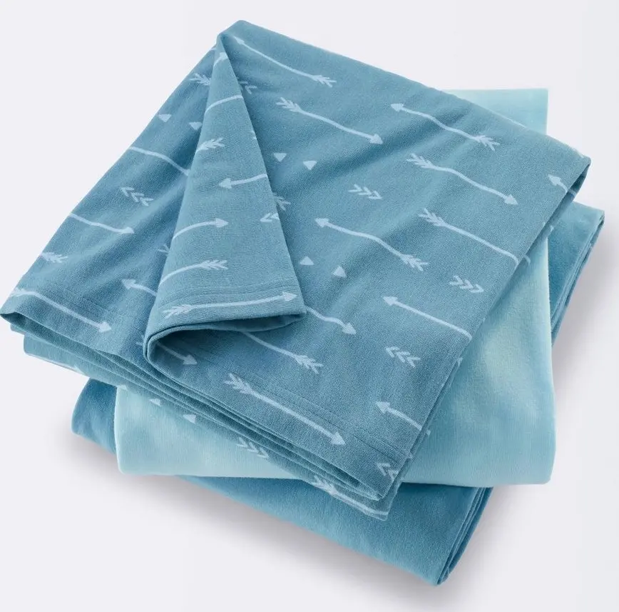 Jersey Swaddle Baby Blanket - Blue - 3Pk 1