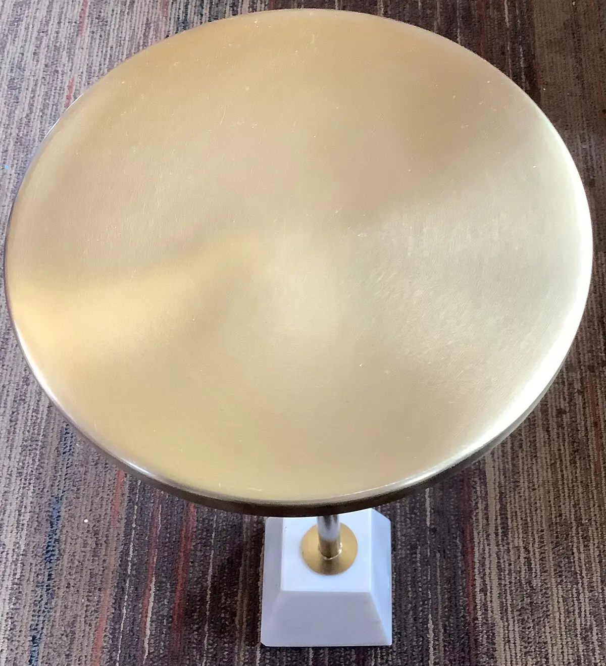 Side Table Brushed Brass Marble Bottom 1