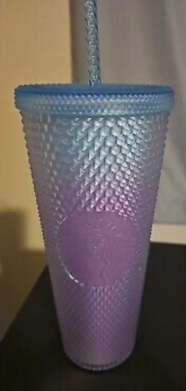 Starbucks 2024 Winter Studded Blue Purple Lilac Ombre Cold Cup Tumbler 24Oz 1