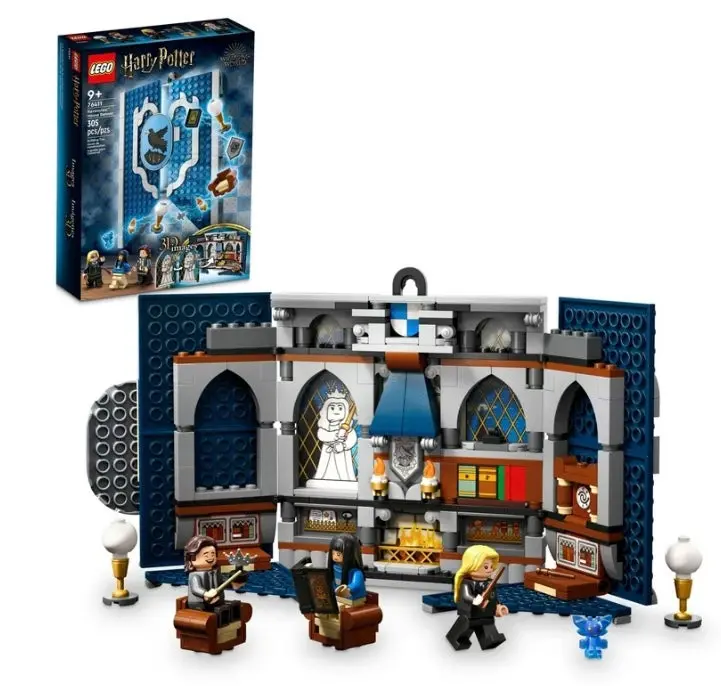 Lego Harry Potter Ravenclaw House Banner 76411 - Hogwarts Castle Common Room Toy Or Wall Display, Luna Lovegood Minifigure And Wands, 1