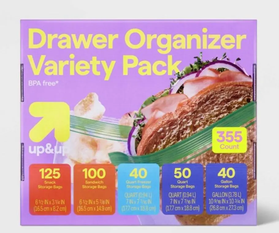 Food Storage Bags Variety Pack - Clear - 355Ct 1