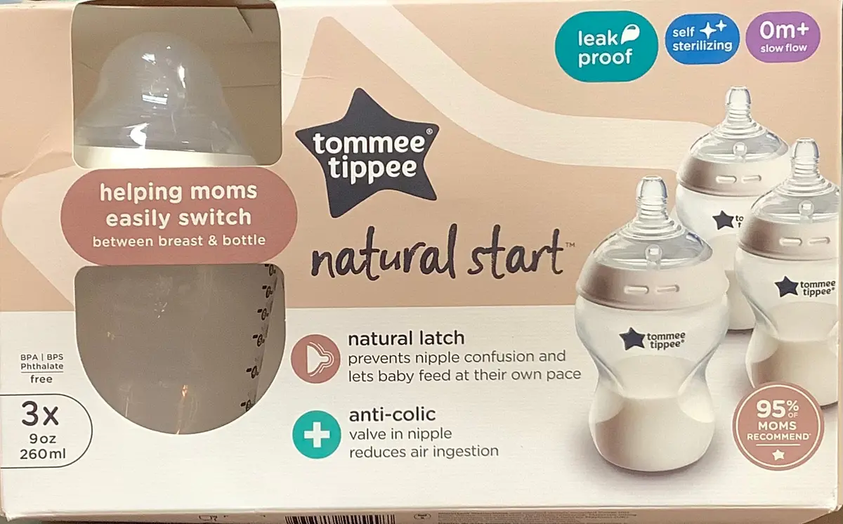 Tommee Tippee Natural Start Slow-Flow Breast-Like Nipple
Anti-Colic Baby Bottle - 9Oz/3Pk 1