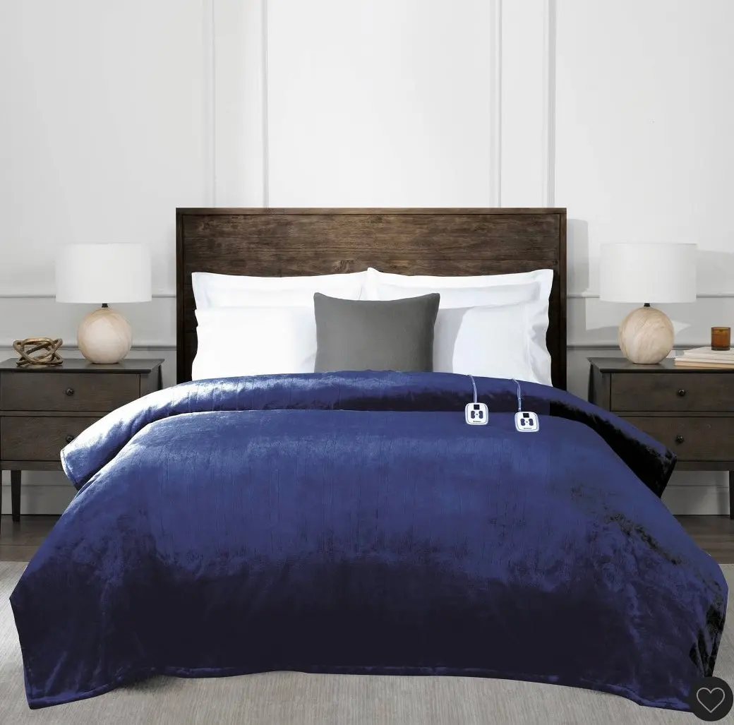 Queen Heated Blanket Navy 1