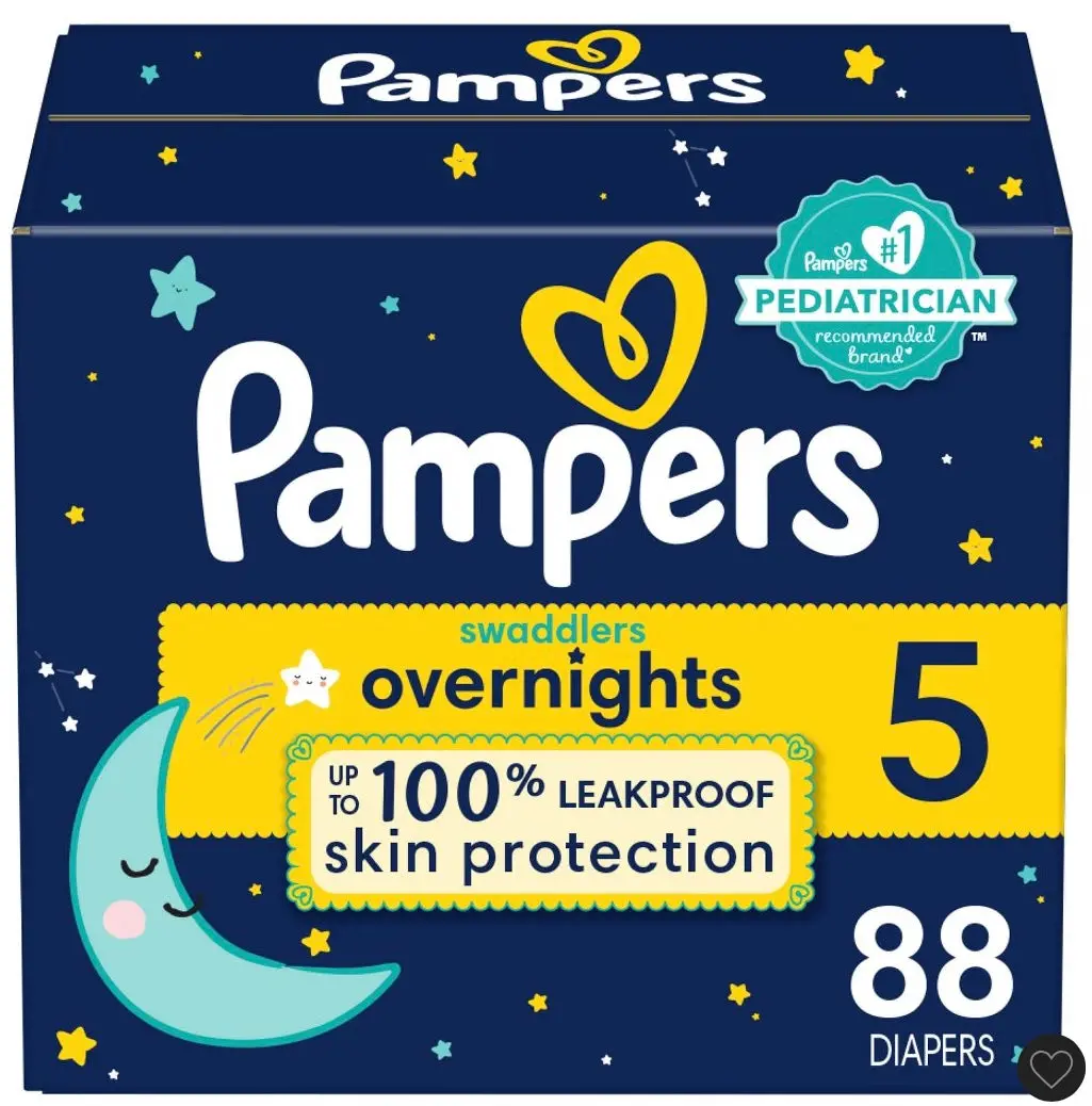 Pampers Swaddlers Overnights Diapers Enormous Pack - Size 5 - 88Ct Damaged Box. 1
