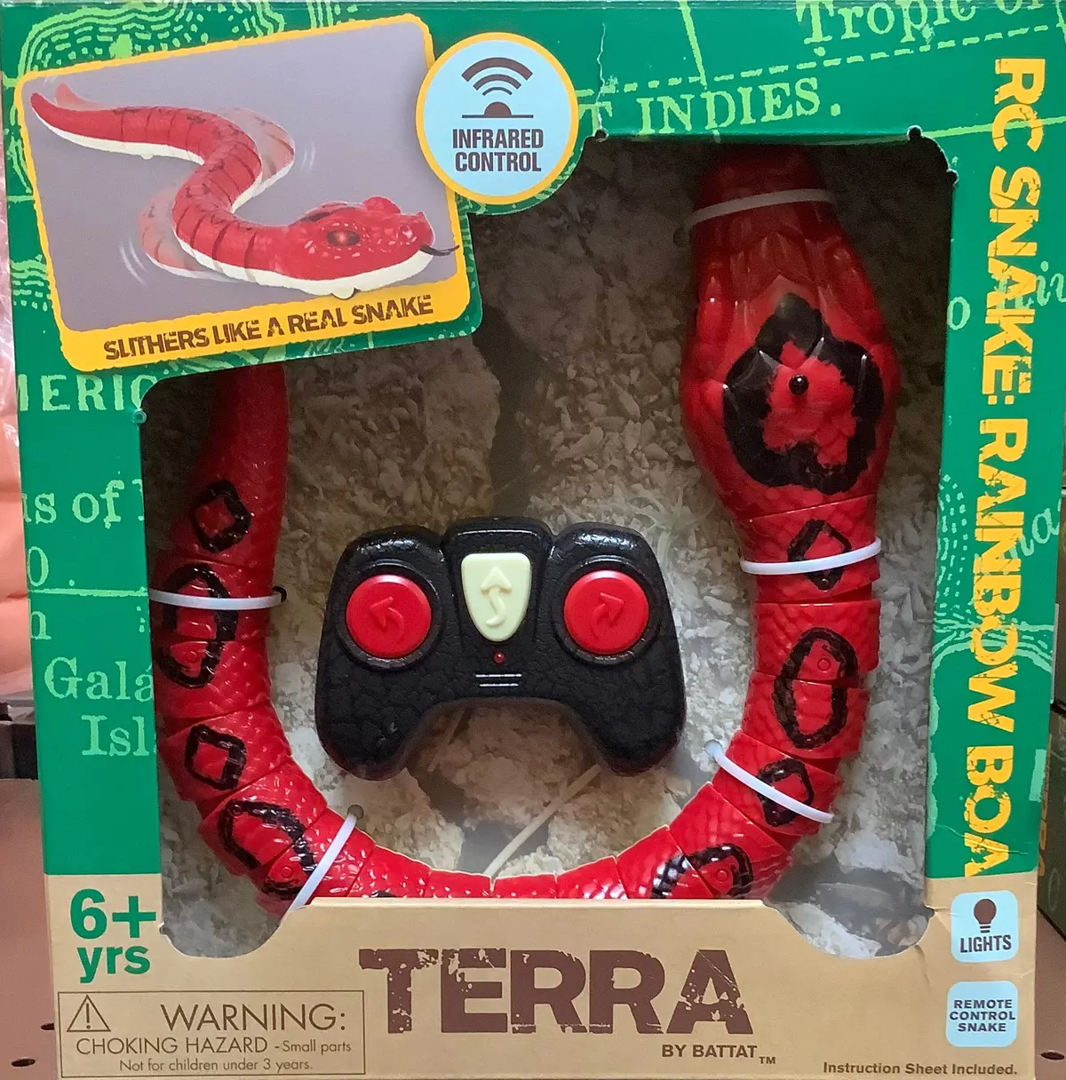 Terra By Battat - Remote Control Infrared Light-Up Snake - Rainbow Boa 1
