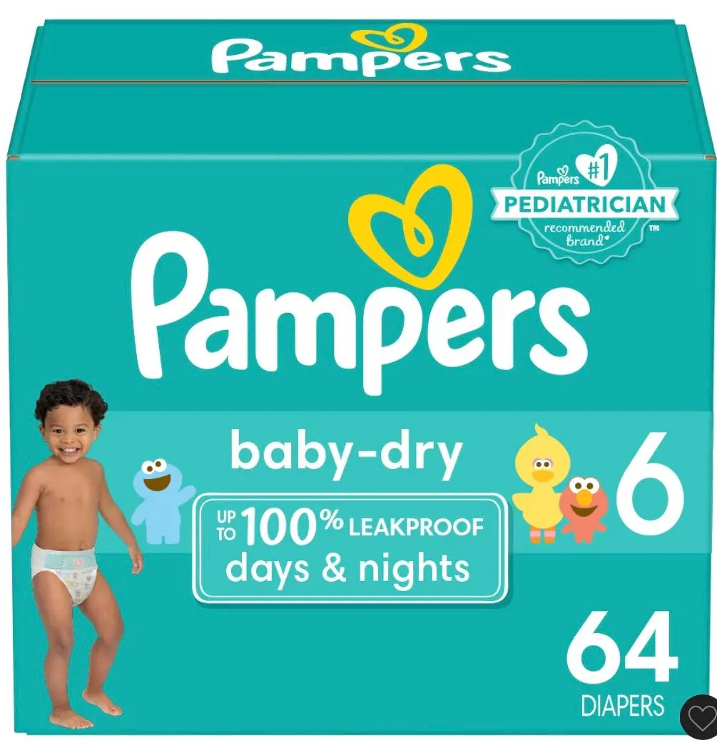 Pampers Baby Dry Diapers Super Pack - Size 6 - 64Ct 1