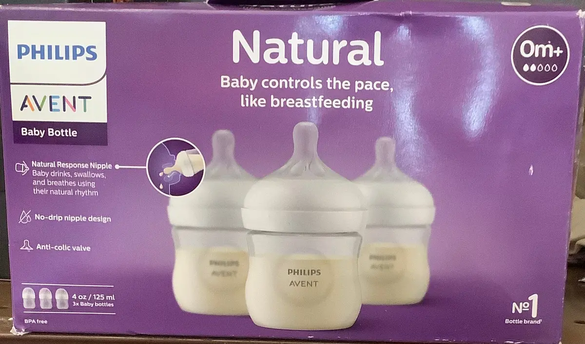 Philips Avent 3Pk Natural Baby Bottle With Natural Response
Nipple - Clear - 4Oz 1