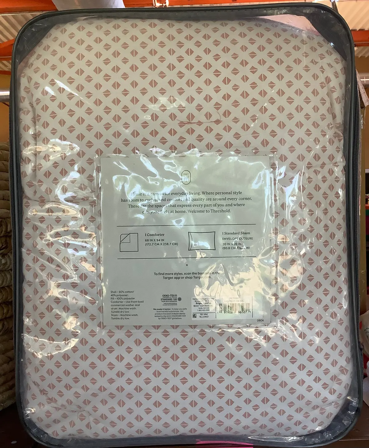 2Pc Twin/Twin Extra Long Boho Reversible Printed Comforter
& Sham Set Bronze 1