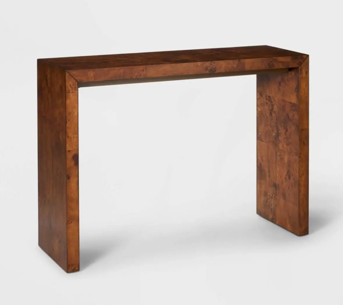 Ogden Burled Wood Console Table Dark Brown (Fa) - Boxed 1