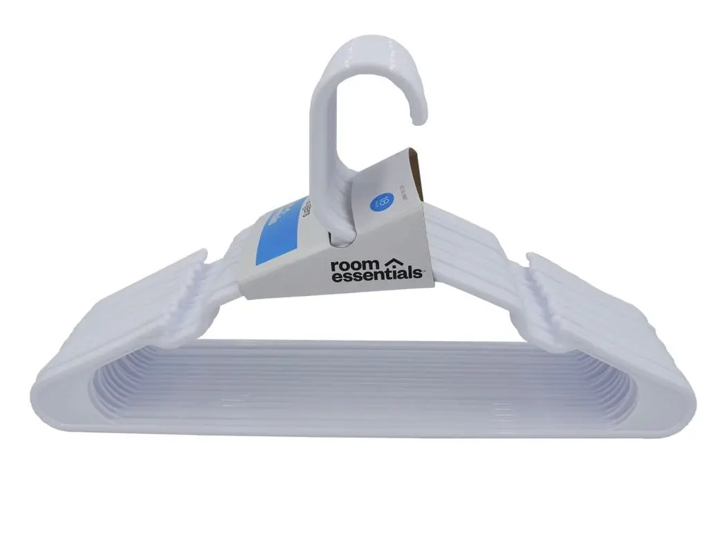 18Pk Plastic Hangers White 1