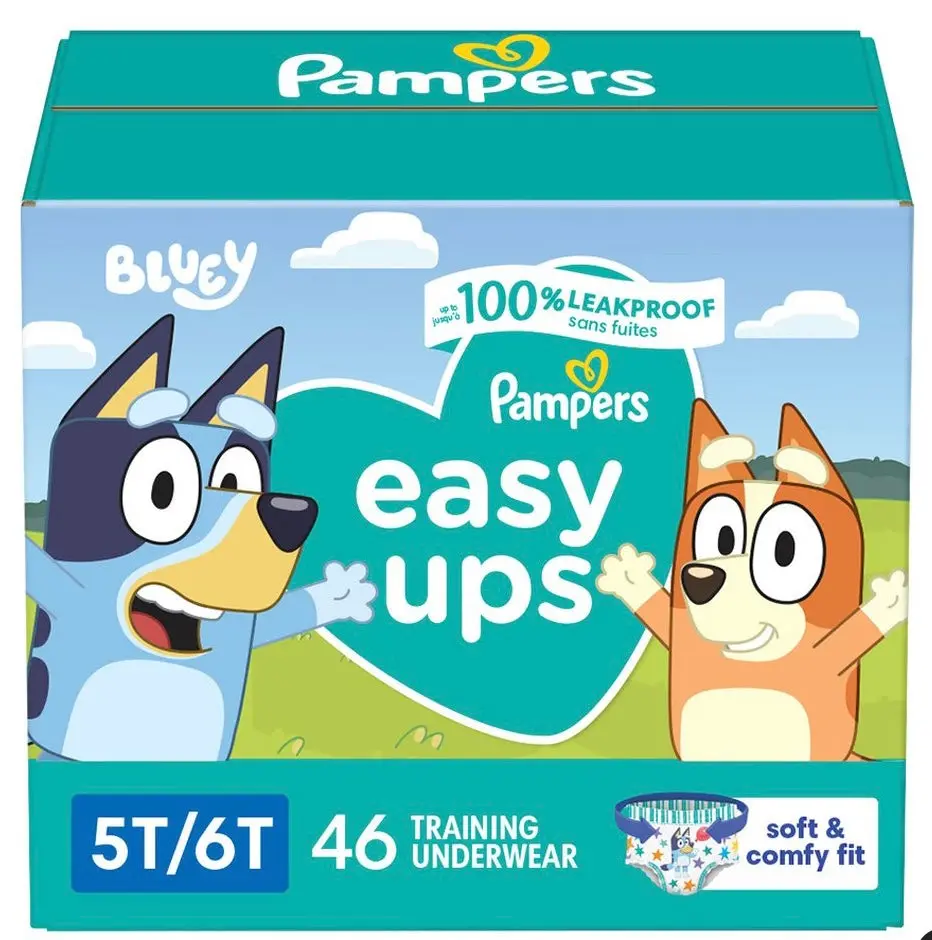 Pampers Easy Ups Bluey Training Underwear - Size 5T-6T
- 46Ct 1