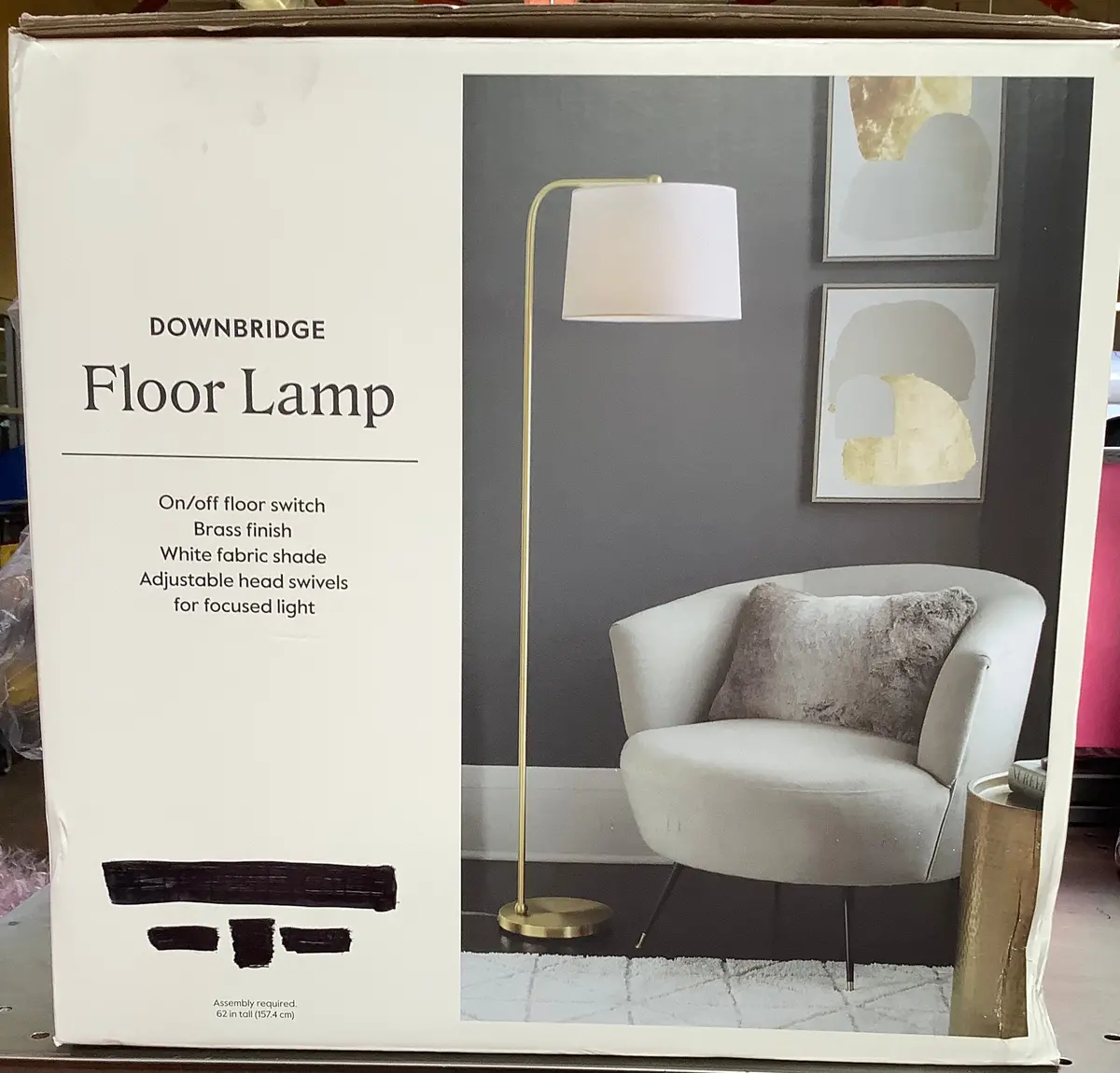 62"X14" New Traditional Downbridge Floor Lamp Brass 1