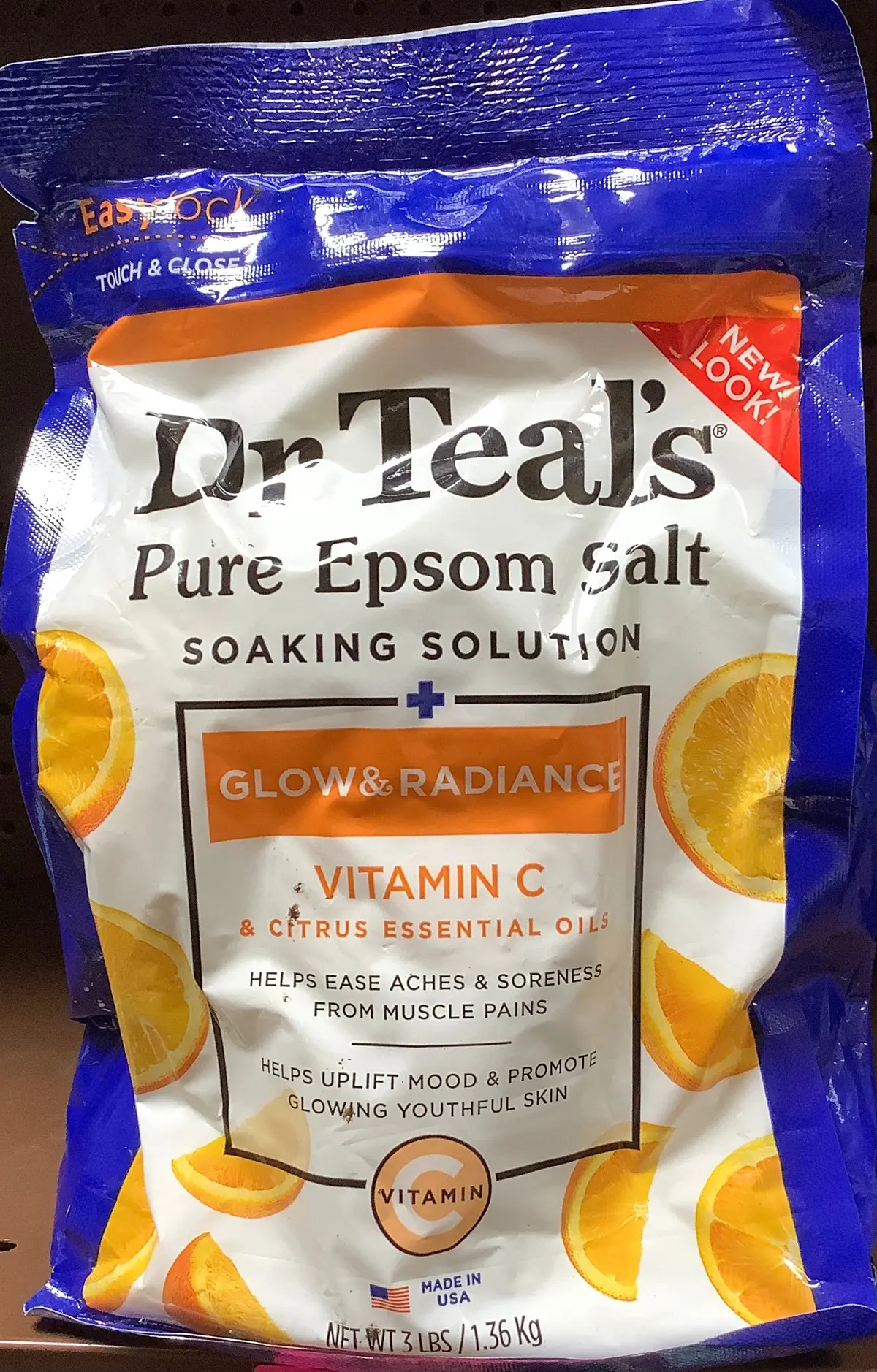 Dr Teal's Glow & Radiance Citrus Pure Epsom Bath Salt - 3Lb 1