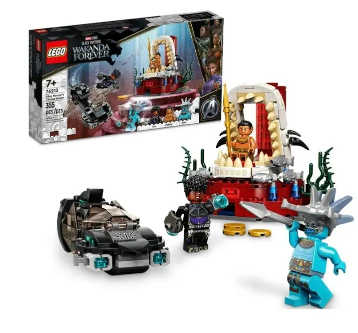 Lego Marvel Black Panther Wakanda Forever King Namor's Throne Room Building Kit 76213, Submarine Toy Building Set With 3 Marvel Mini Figures. 1