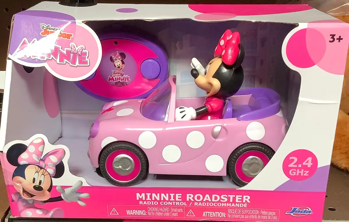 Jada Toys Disney Junior Rc Minnie Bowtique Roadster
Remote Control Vehicle 7" Pink With White Polka Dots 1