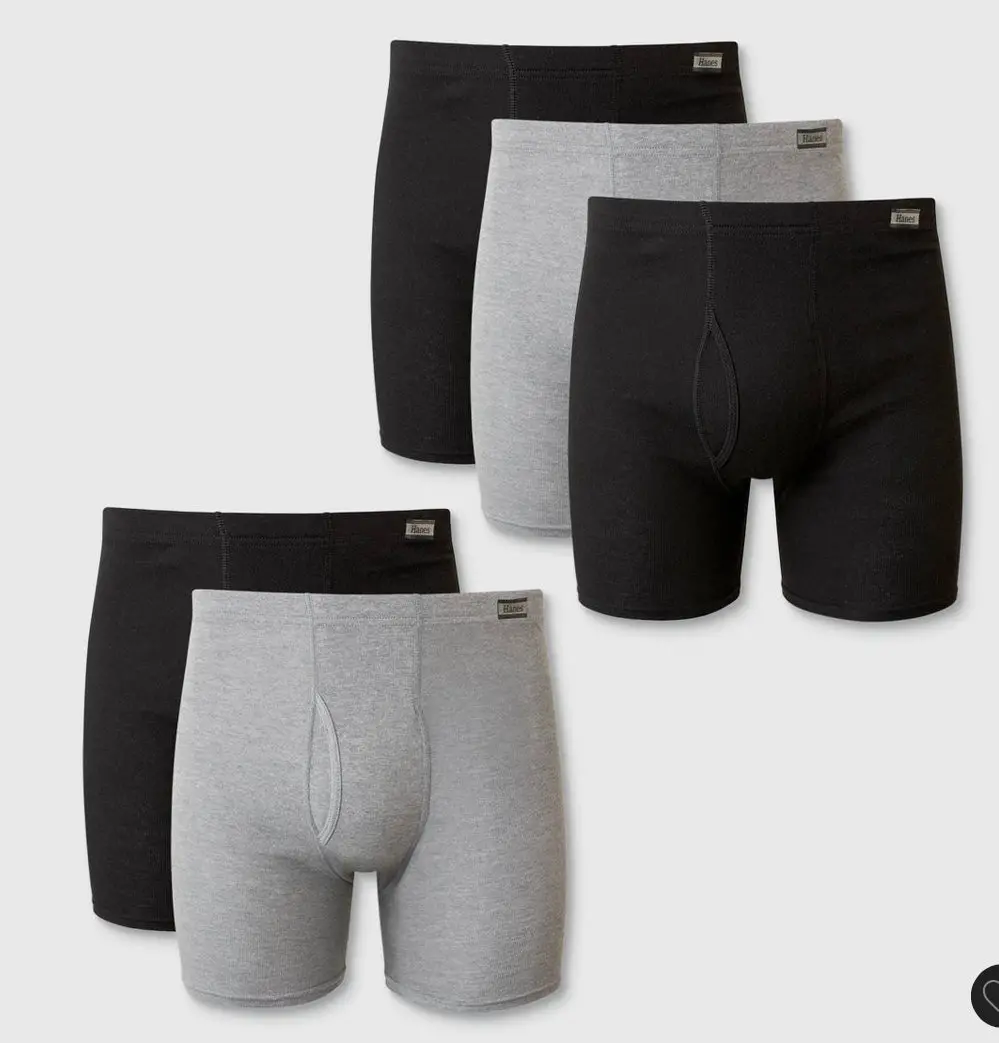 Hanes Men's Comfort Soft Waistband Boxer Briefs 5Pk - Black/Gray Xl 1