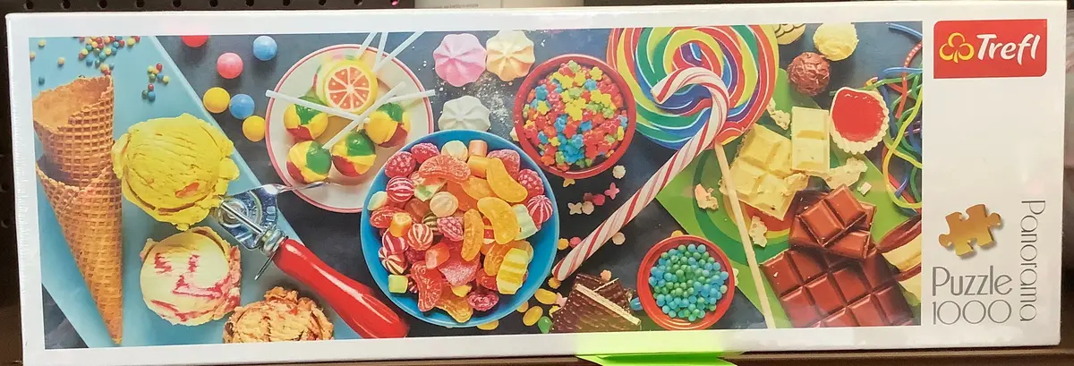Trefl Panorama Sweet Delights Jigsaw Puzzle - 1000Pc: Brain Exercise, Food Theme, Gender Neutral, Cardboard 1
