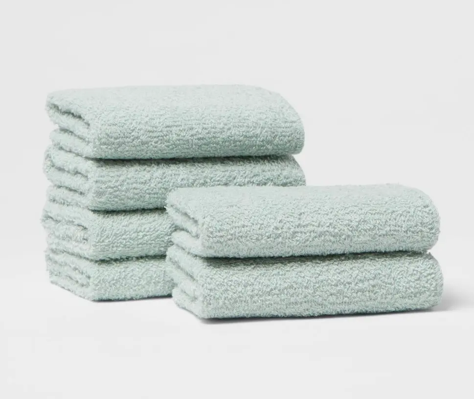 6Pk Washcloth Set Mint 1