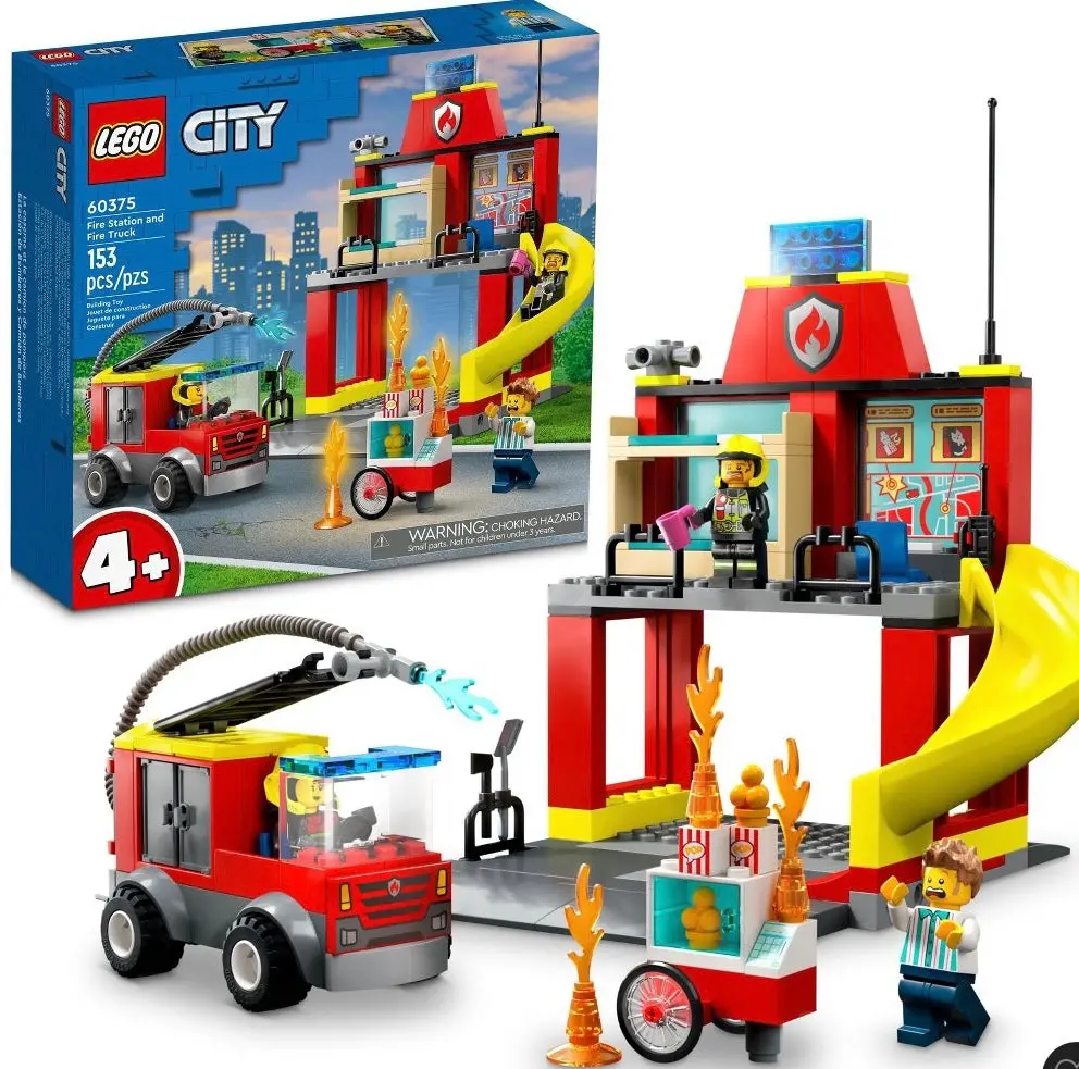 Lego City 4+ Fire Station And Fire Engine Toy Playset 60375 1