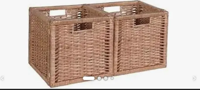 Niche Cubo Set Of 2 Full-Size Foldable Wicker Storage Basket- Natural 1