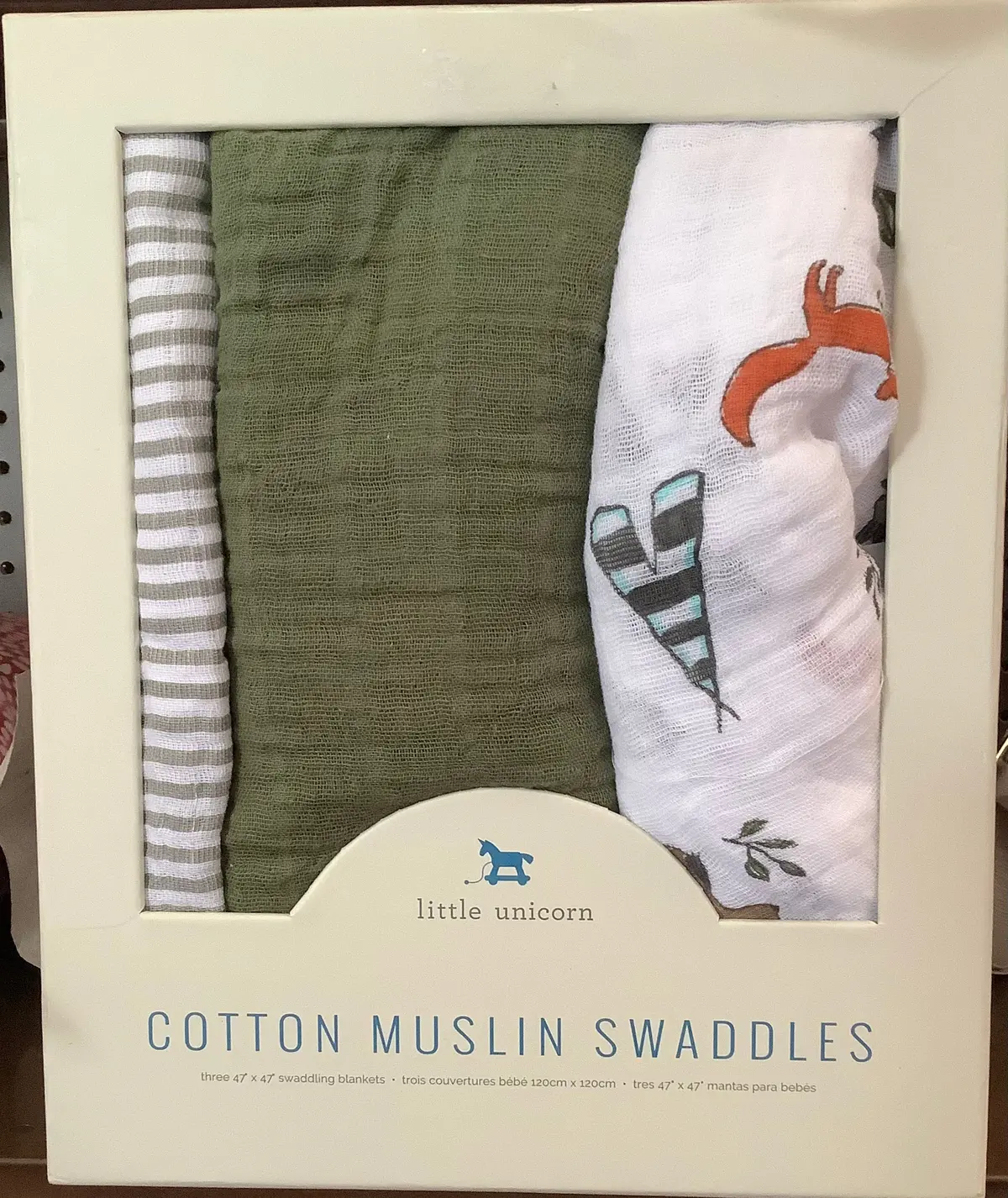 Little Unicorn Swaddle 3 Pk - Forest Friends 1